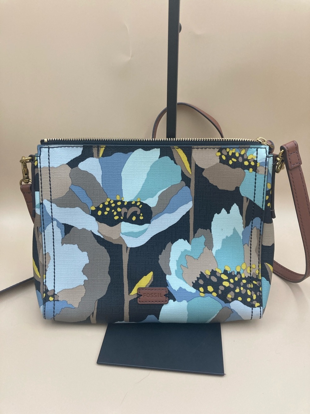 Fossil Floral Blue Multi-Color Crossbody Bag